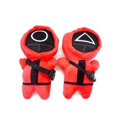 Набор из двух Мягких игрушек брелков Игра в Кальмара Треугольник / Плюшевая игрушка из сериала Игра в Кальмара / Мягкая игрушка Надзиратель Flame