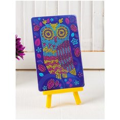 Алмазная вышивка с частичным заполнением «Совушка», с подставкой, размер картины: 10 × 15 см Школа талантов