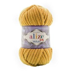 Пряжа Alize Velluto (Ализе Веллюто) - 2 мотка 02 желтый 100% микрополиэстер 68м/100г