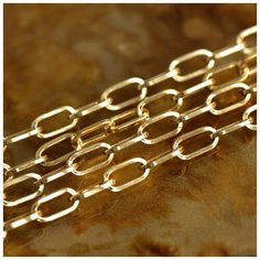 Цепь декоративная для бижутерии 2 м / цепочка для рукоделия /фурнитура для украшений, сталь цвет - золото. , 9.5x4.5x1 мм. КафеБижу