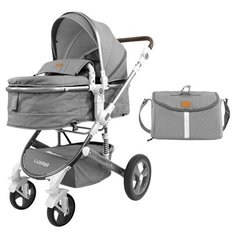 Детская Коляска 2в1 LUXMOM 518, коляска для новорожденных, цвет серый, коляска-трансформер