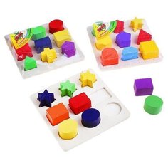 Головоломка "Изучаем цвета и фигуры", 9 объёмных фигур, микс (1 шт.) Pro Market