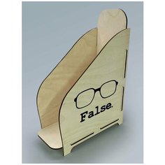 Органайзер лоток, подставка для бумаги, документов деревянная с цветным принтом 1 отделение надписи цитаты мотивация офис очки - 78 Art Wood