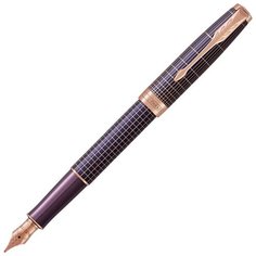 Перьевая ручка Parker Sonnet Chiselled Silver Purple Matrix PGT 1931542