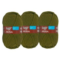 Пряжа Семеновская / Пряжа Арина ПШ / цвет зеленый янтарь (1437) / 100гр. / 123м. 3шт.