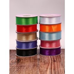 Набор атласных лент ассорти 25мм по 27,4м (10шт) Ideal