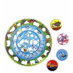 Развивающая игра Спирограф для рисования "Транспорт", набор деревянных трафаретов с цифрами Woodland