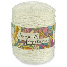Пряжа ARACHNA "Cord Classic" 100% полиэфир 3 шт.х200г 100м №01 белый