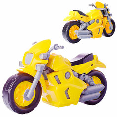 Мотоцикл Спорт Желтый Рыжий кот