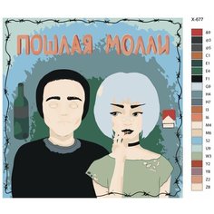 Картина по номерам X-677 "Пошлая Молли. Рок-группа" 80х80 Brushes Paints