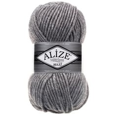 Пряжа Alize Superlana Maxi, 25 % шерсть, 75 % акрил, 100 г, 100 м, 5 шт., 21 серый меланж