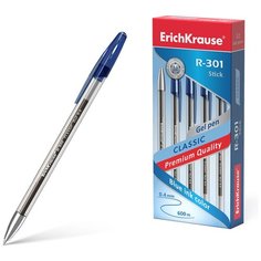 Ручка гелевая Erich Krause R-301 Classic Gel Stick синяя,12шт