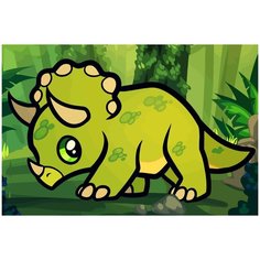 Картина по номерам на холсте динозаврик детская - 552