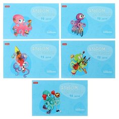 Альбом для рисования Hatber Осьминожки 21x14,8см (А5), 100 г/м2, 12л в ассортименте