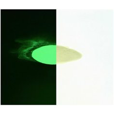 Люминофор порошок MHG-6DW бесцветный влагостойкий, свечение желто-зеленое / люминесцентный / для акриловой базы, лаков, эпоксидки, творчества - 50 гр Веста