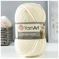 Пряжа "Shetland Chunky" 50% акрил, 50% шерсть 150м/100гр (603 молочный), 1шт Yarn Art