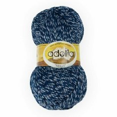 Пряжа ADELIA "NELLY" №14 2 мотка темно синий 70% шерсть 30% акрил 100г 100м