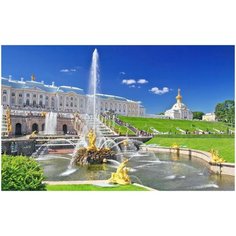 Алмазная мозаика 40x50 см. на холсте с подрамником (картина стразами, алмазная вышивка) Петергоф 40x50 см. Boom Boom Shop