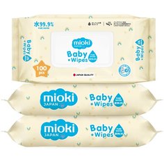 Влажные салфетки для детей MIOKI 300 шт, набор из 3 уп по 100 шт Marabu