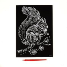 Школа талантов Гравюра "Белка" с металлическим эффектом, А4