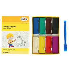 Пластилин 8 цветов 112 г "Юный художник", со стеком Gamma