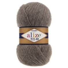 Пряжа Alize Angora Real 40, 40 % шерсть, 60 % акрил, 100 г, 430 м, 5 шт., 553 коричневый меланж