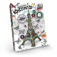 Расписной конструктор-антистресс «Эйфелева Башня» + фломастеры Danko Toys