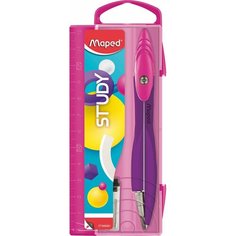 Циркуль Maped STUDY POP 120мм, металл, грифель в компл, пласт. пенал, асс,194500