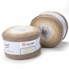 Пряжа YARNART Flowers Alpaca YarArt, беж/крем - 407, 20% альпака, 80% акрил, 2 мотка, 250 г, 940 м.