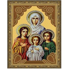 Алмазная мозаика на подрамнике полная выкладка "Икона Вера, Надежда, Любовь и мать их Софья" 40х50 см/Вышивка/ Картина стразами Good Rest