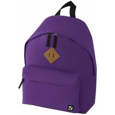 Рюкзак BRAUBERG сити-формат один тон, универсальный, фиолетовый, 41х32х14 см, 225376
