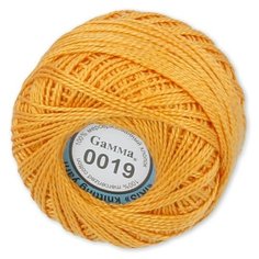 Пряжа "GAMMA" Ирис 100% хлопок Цвет: 0019 - Светло-оранжевый (10 шт, х 10г. х 82 м)