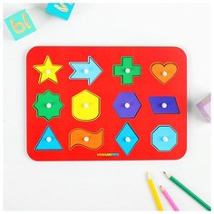 Рамка-вкладыш М. Монтессори «Геометрические фигуры 3» Woodland