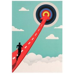 Записная книжка А6+, 80 листов в клетку "К цели", интегральная обложка, матовая ламинация, выборочный УФ лак, блок офсет Полиграф Принт