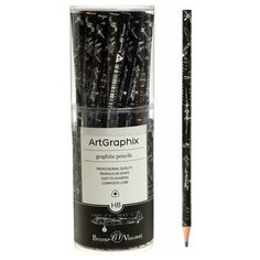 Карандаш чернографитный ArtGraphix "Чертежи. Самолёт", НВ, пластиковый корпус Bruno Visconti