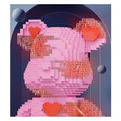 Конструктор Bear розовый медведь 2630 деталей Lolishop