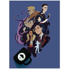 Картина по номерам на холсте сериал Академия Амбрелла (Клаус, Пятый, Скипка) - 8223 В 30x40