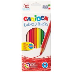 Carioca Карандаши цветные 12 цветов, 40380, комплект 4 шт.