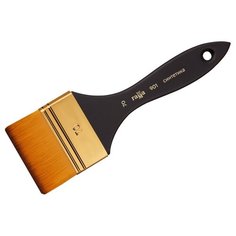 Кисть ГАММА синтетика №70, плоская, флейцевая (901070) №7, 1 шт., черный Gamma