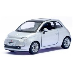 Металлическая машинка Kinsmart 1:28 2007 Fiat 500 KT5345D, инерционная / Серый металлик