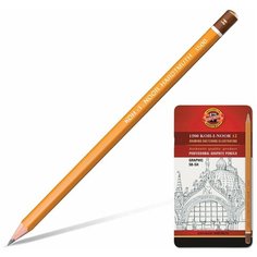 KOH-I-NOOR Карандаши чернографитные koh-i-noor, набор 12 шт, graphic , 5в-5h, без резинки, 1502012009pl