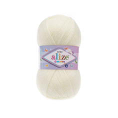 Пряжа Alize Sekerim Bebe, 100 % акрил, 100 г, 320 м, 1 шт., 01 кремовый
