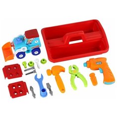 Набор инструментов с транспортом-конструктором, машинка, трактор, набор строителя, мастера, слесаря Компания друзей