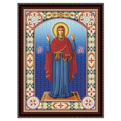 Алмазная мозаика блестящая "Икона № 11", 30х40 см (с подрамником, c частичным заполнением) Рыжий кот