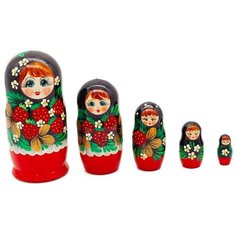 Матрёшка 5 в 1 расписная, развивающая русская народная игрушка для детей, 5 деревянных фигурок Нескучные игры