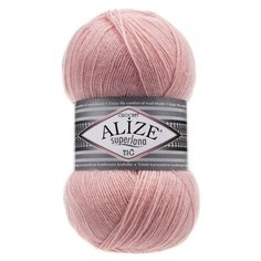 Пряжа Alize Superlana tig, 25 % шерсть, 75 % акрил, 100 г, 570 м, 1 шт., 363 нежная роза