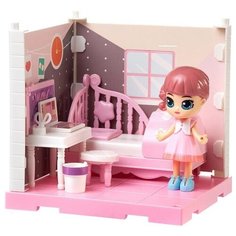 Junfa toys модульный домик, мини-кукла в спальне WJ-14332, розовый