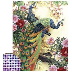 Алмазная мозаика с частичным заполнением "Павлины", 30 х 50 см, 26 цветов страз./В упаковке шт: 1 Школа талантов