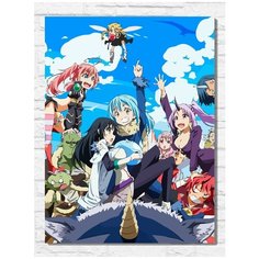 Картина по номерам на холсте аниме о моём перерождении в слизь - 9321 В 30x40