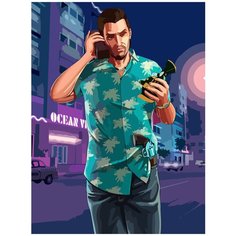 Картина по номерам на холсте игра Grand Theft Auto 5376 30x40